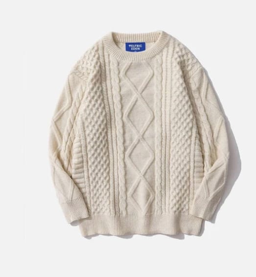 Customer photo review of Aelfric Eden Retro 90s Cable Knit Sweater
