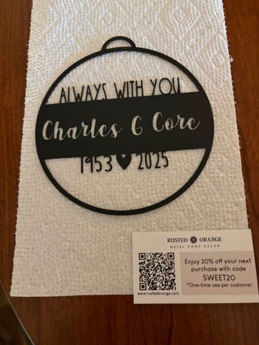 Customer photo review of Legacy Personalized Memorial Ornament - In Memory Ornaments Personalized