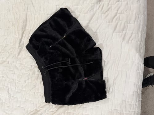 Customer photo review of Mens Solid Color Plush Dual-Zip Short SKUK99725