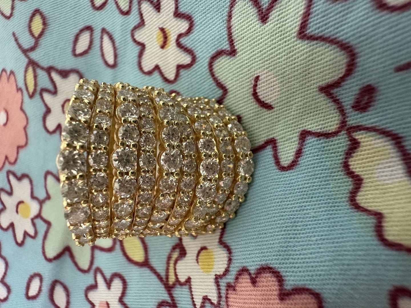 Customer photo review of Dazzling 925 Sterling Silver Pave Round Cut Wide Band Wedding Ring