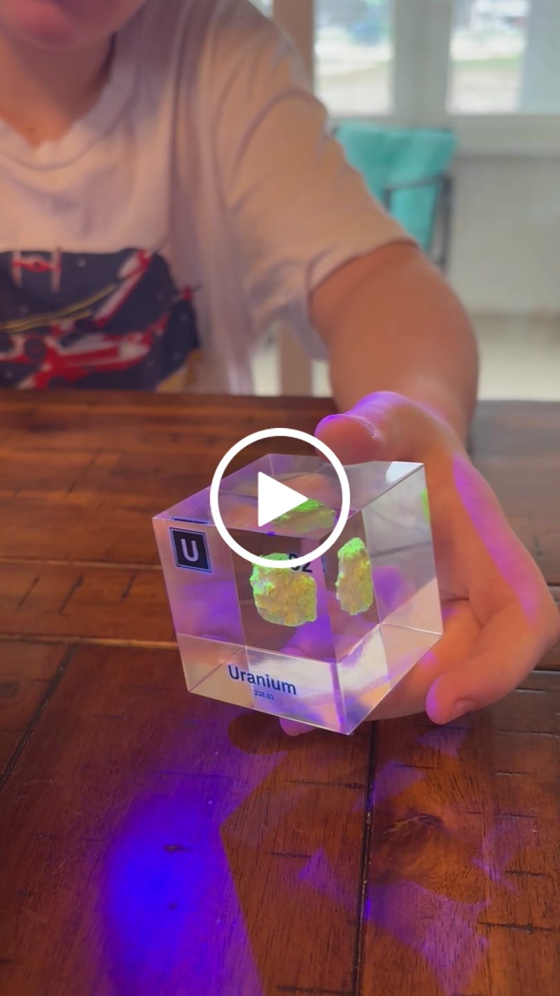 Customer video review of Uranium Element Cube (2inch Autunite)