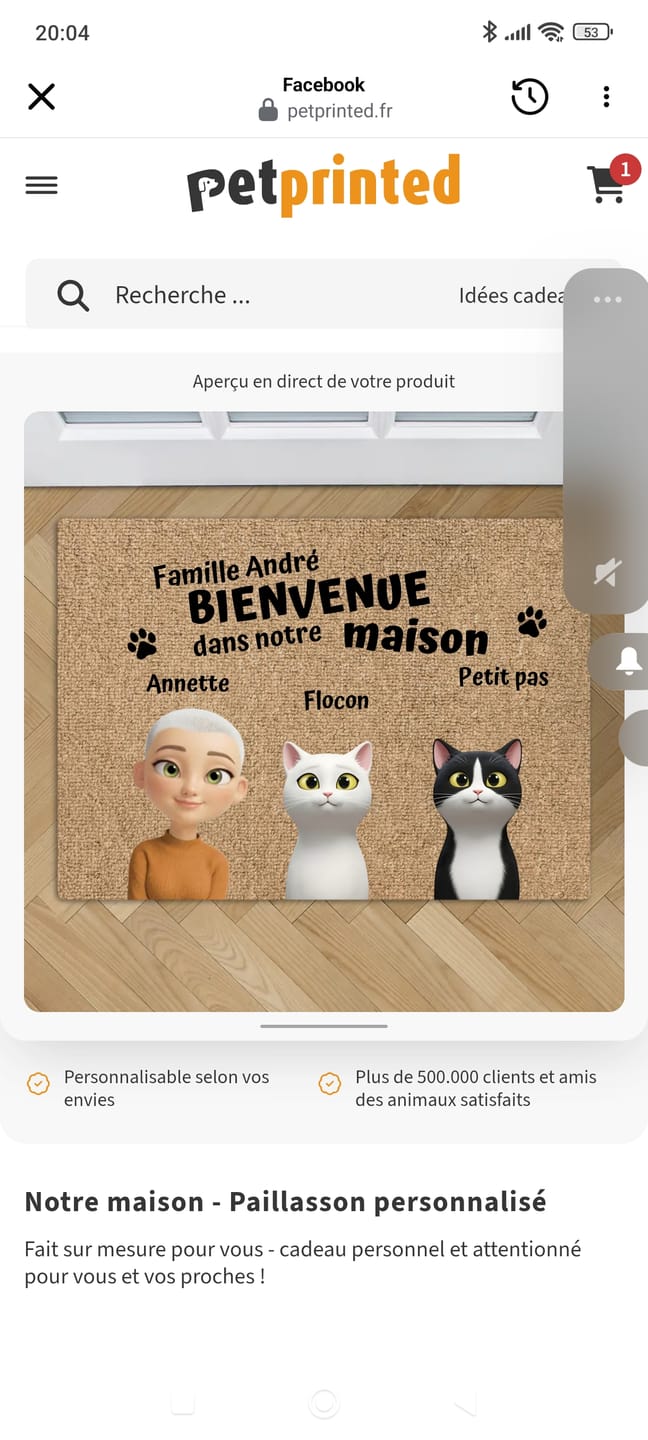 Customer photo review of Notre maison - Paillasson personnalisé