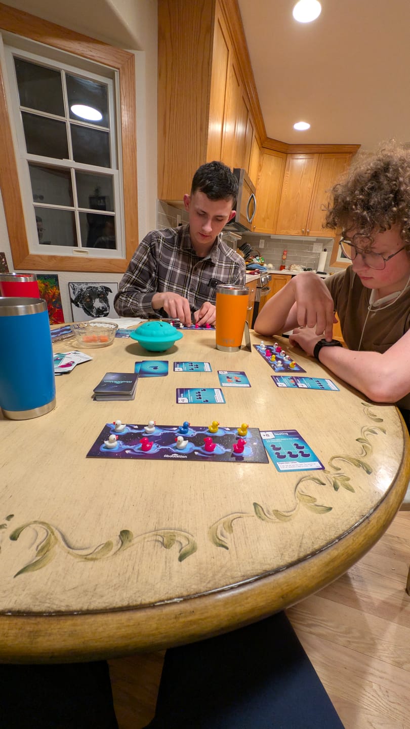 Customer photo review of Abducktion Base Game + IntergalacDuck Expansion (ships inside main box!)