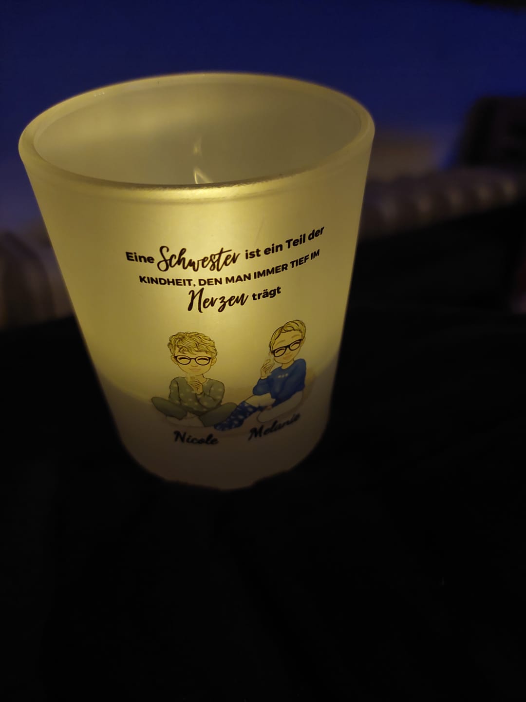 Customer photo review of Herzensmenschen - Personalisiertes Teelicht