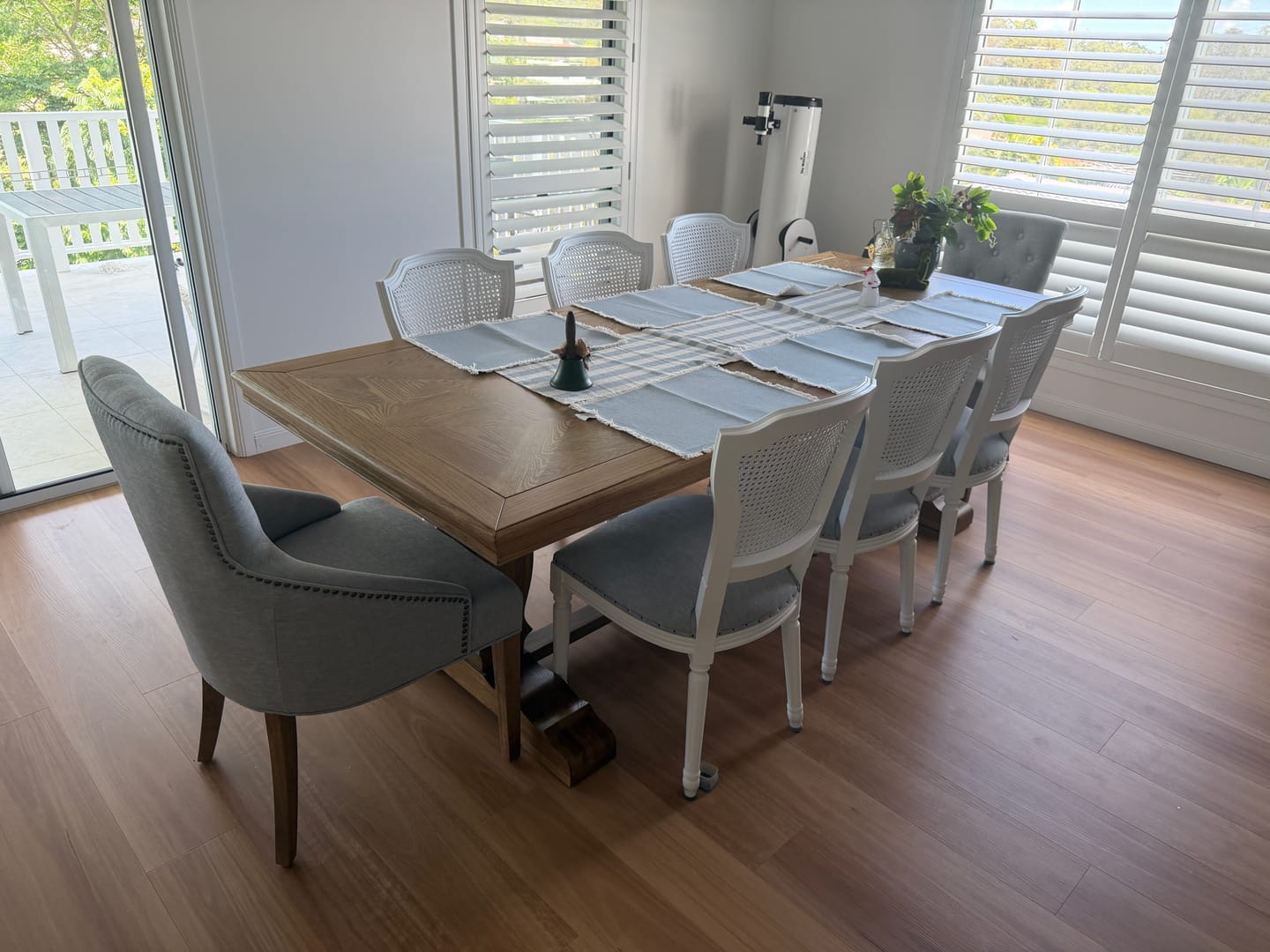 Customer photo review of Kensington Parquetry Natural Oak Dining Table