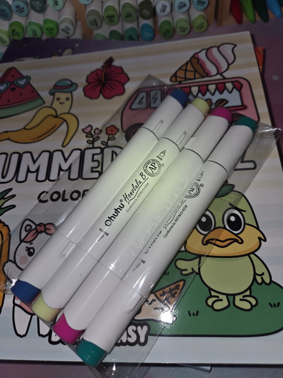 Customer photo review of 4-Pack Mystery Palette of Ohuhu Honolulu Alcohol Markers