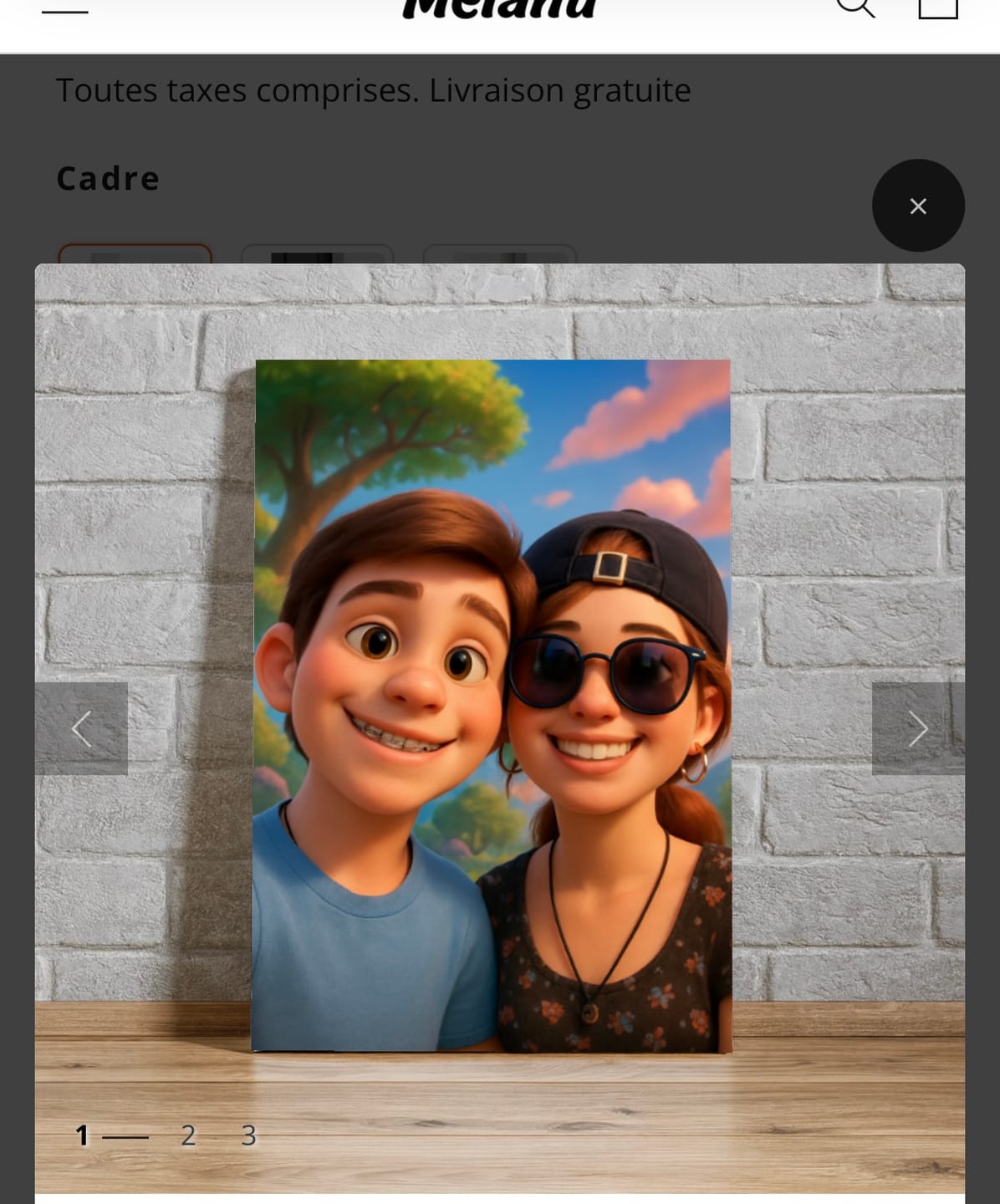 Customer photo review of Toile personnalisée - Portrait Animé