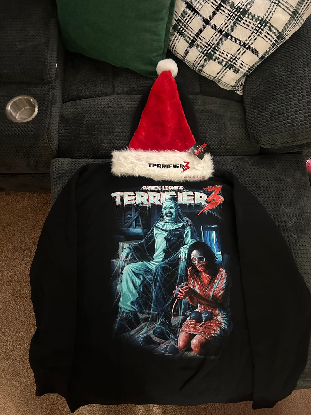 Customer photo review of Terrifier 3 Terrors In The Attic Zip Hoodie