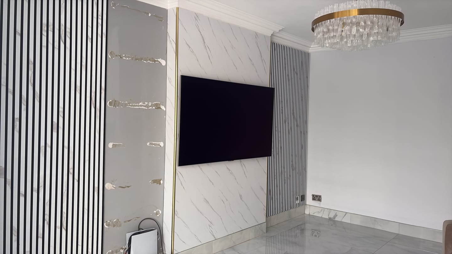 Customer photo review of Premium Acoustic Marble Wall Panel (Multiple Colours)
