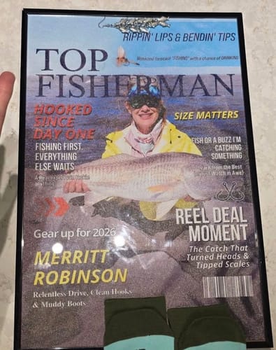 Customer photo review of Custom Fishing Magazine Cover, Personalized Fishing Gifts for Men, Fly Fishing Gifts for Him, Fishing Dad Gift, Angler Funny Fisherman Gift