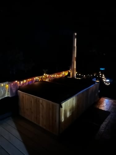Customer photo review of Group Wood Burning Hot Tub