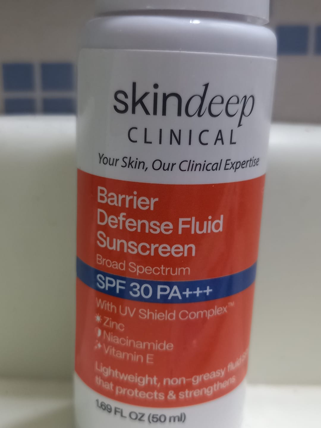 Customer photo review of Barrier Defense Fluid Sunscreen