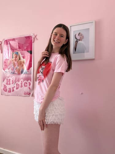 Customer photo review of Delicate Chiffon Ruffle Shorts - White Lace