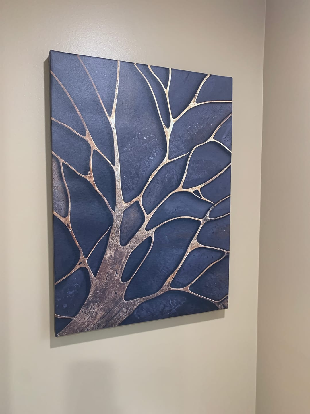 Customer photo review of Bronze Branches – Abstract Tree Silhouette Wall Art Canvas