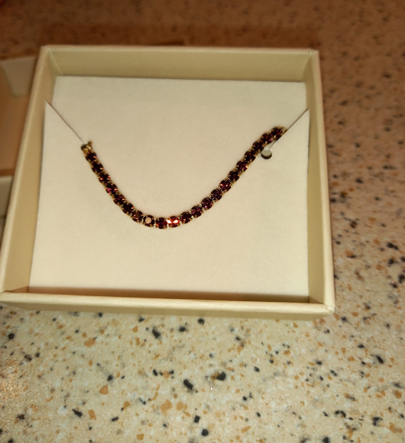 Customer photo review of Jade Gold Burgundy Bracelet