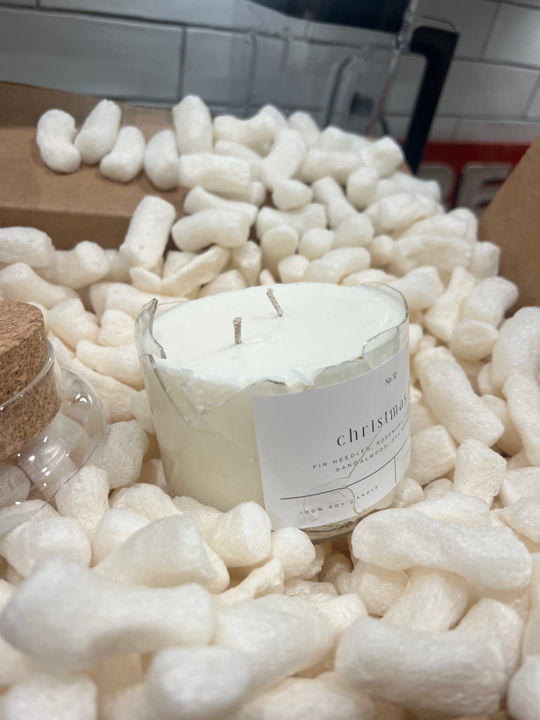 Customer photo review of Christmas Fir 22 oz Glass Candle