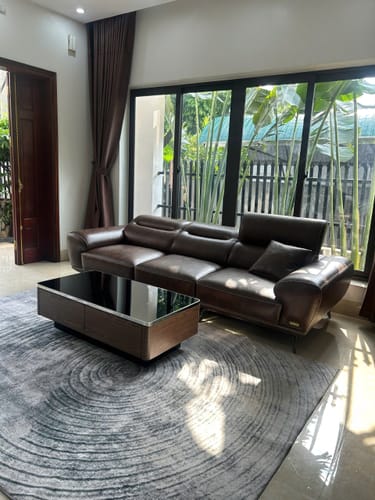 Customer photo review of Sofa góc da phòng khách có tựa gật gù AVIA