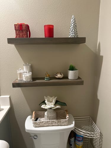 Customer photo review of Rustic Floating Shelves