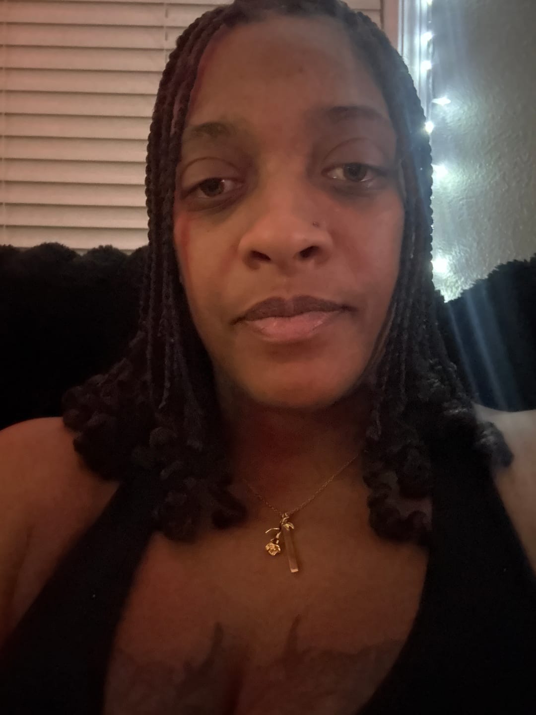 Customer photo review of Engraved Rose Bar Necklace