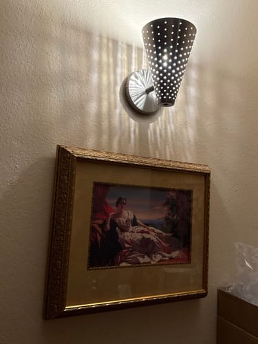 Customer photo review of Modern Funky 1-Light Starry Pinhole Cone Wall Sconce