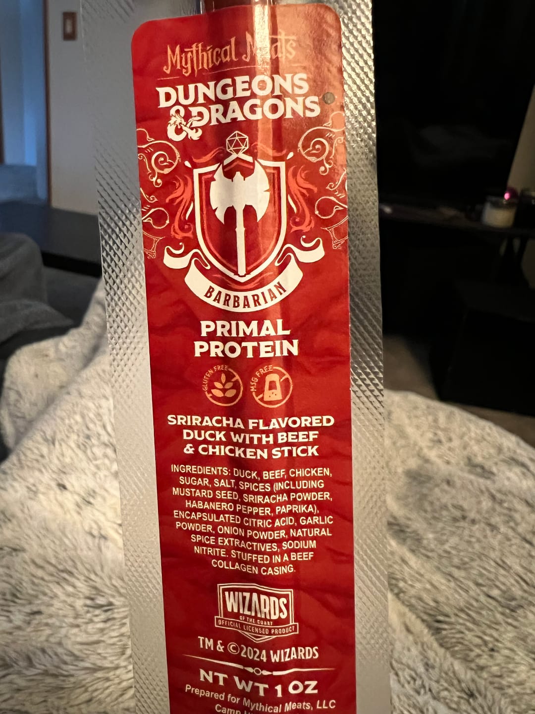 Customer photo review of DUNGEONS & DRAGONS Snack Sticks Variety Pack - Pack of 12 1 OZ. Exotic Game Snack Sticks