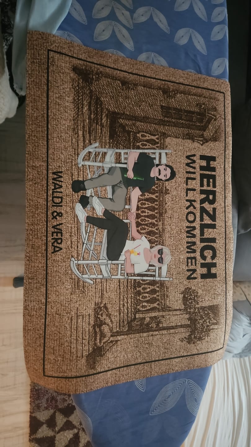 Customer photo review of Herzlich Willkommen - Paar-Fußmatte