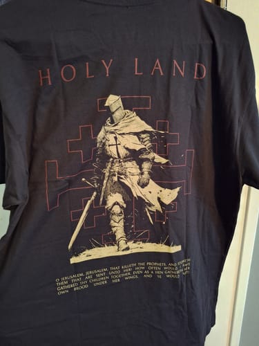 Customer photo review of HOLY LAND II T-shirt