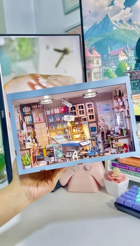 Customer photo review of Doctor's Office DIY Wooden Book Nook Shelf Insert