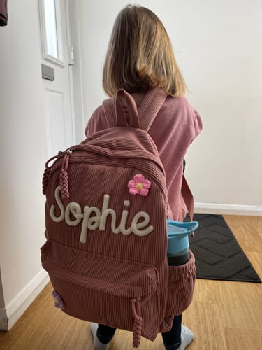 Customer photo review of K&C - Personalized Knitted Backpack