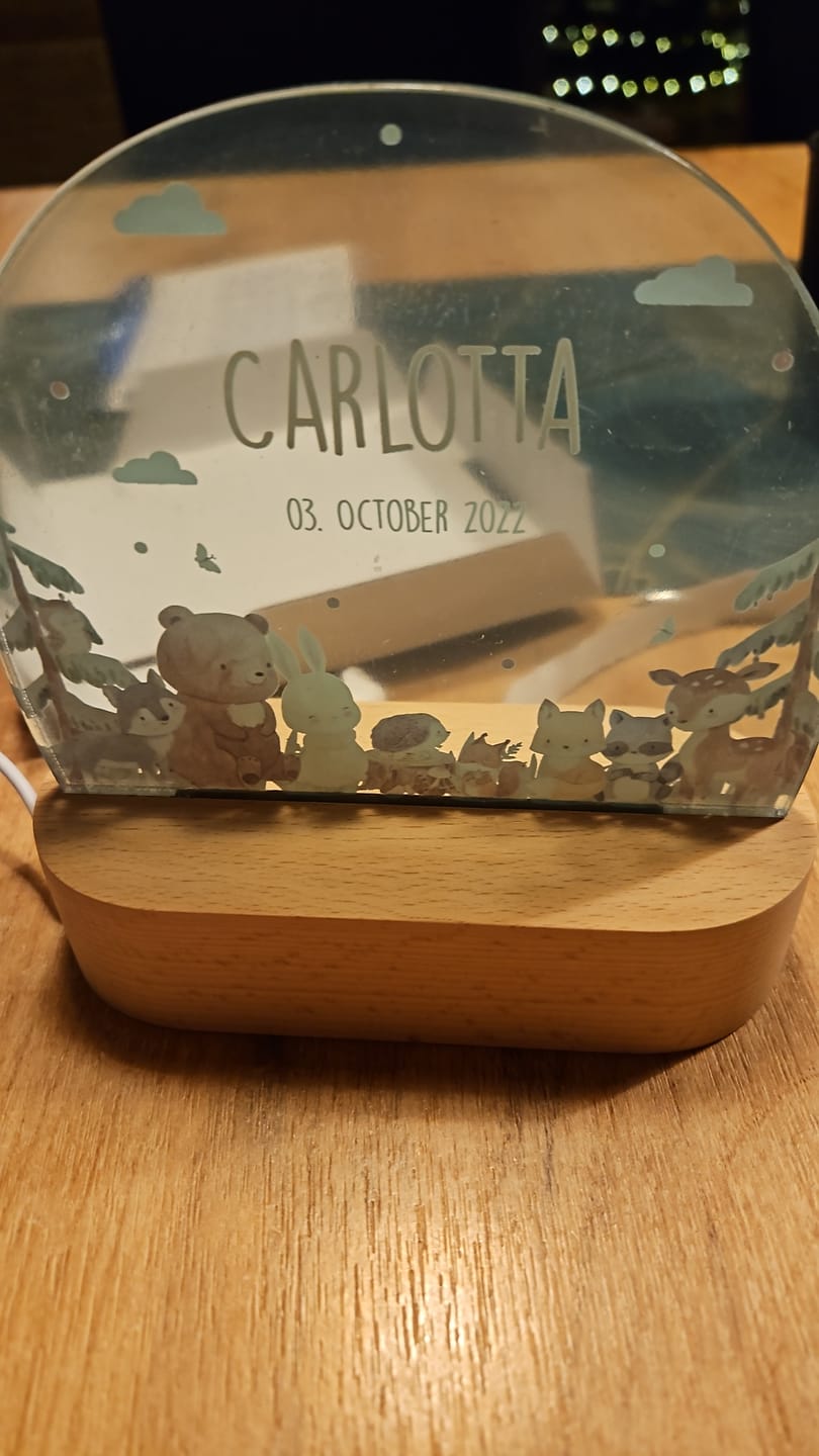 Customer photo review of Nachtlicht Kinder personalisiert - Niedliche Waldtiere