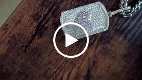 Customer video review of Broken Heart Iced Out Reversible Photo Dogtag