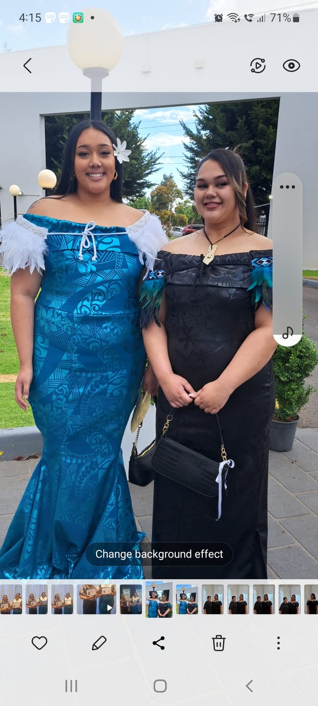 Customer photo review of Paua Blue Ceremonial Short Korowai