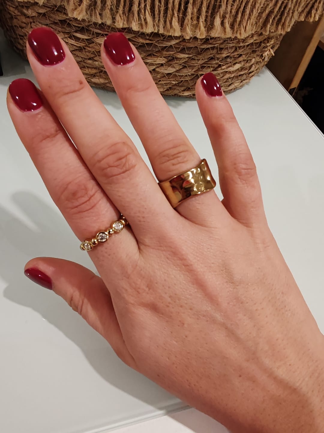 Customer photo review of Textured Band Ring