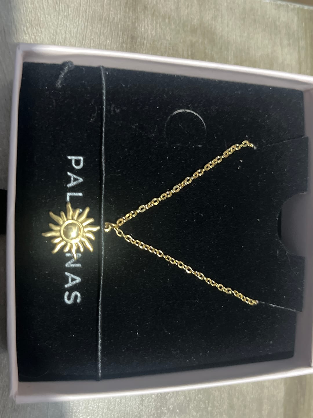 Customer photo review of Glowing Sun Necklace