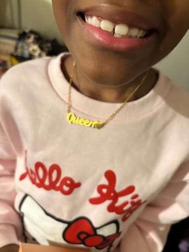 Customer photo review of Kids Heart Name Necklace