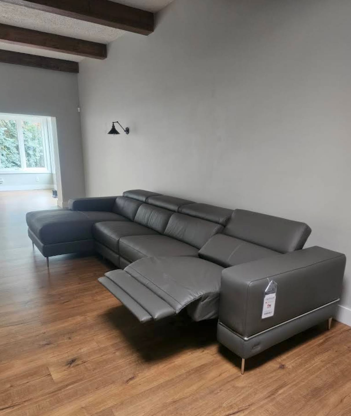 Customer photo review of Modena Grey Motorized L Shape Sectional Leather Sofa - Left Chaise