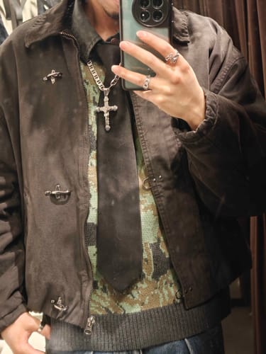 Customer photo review of Snake & Skull Crew Neck Jacquard Knitted Sweater