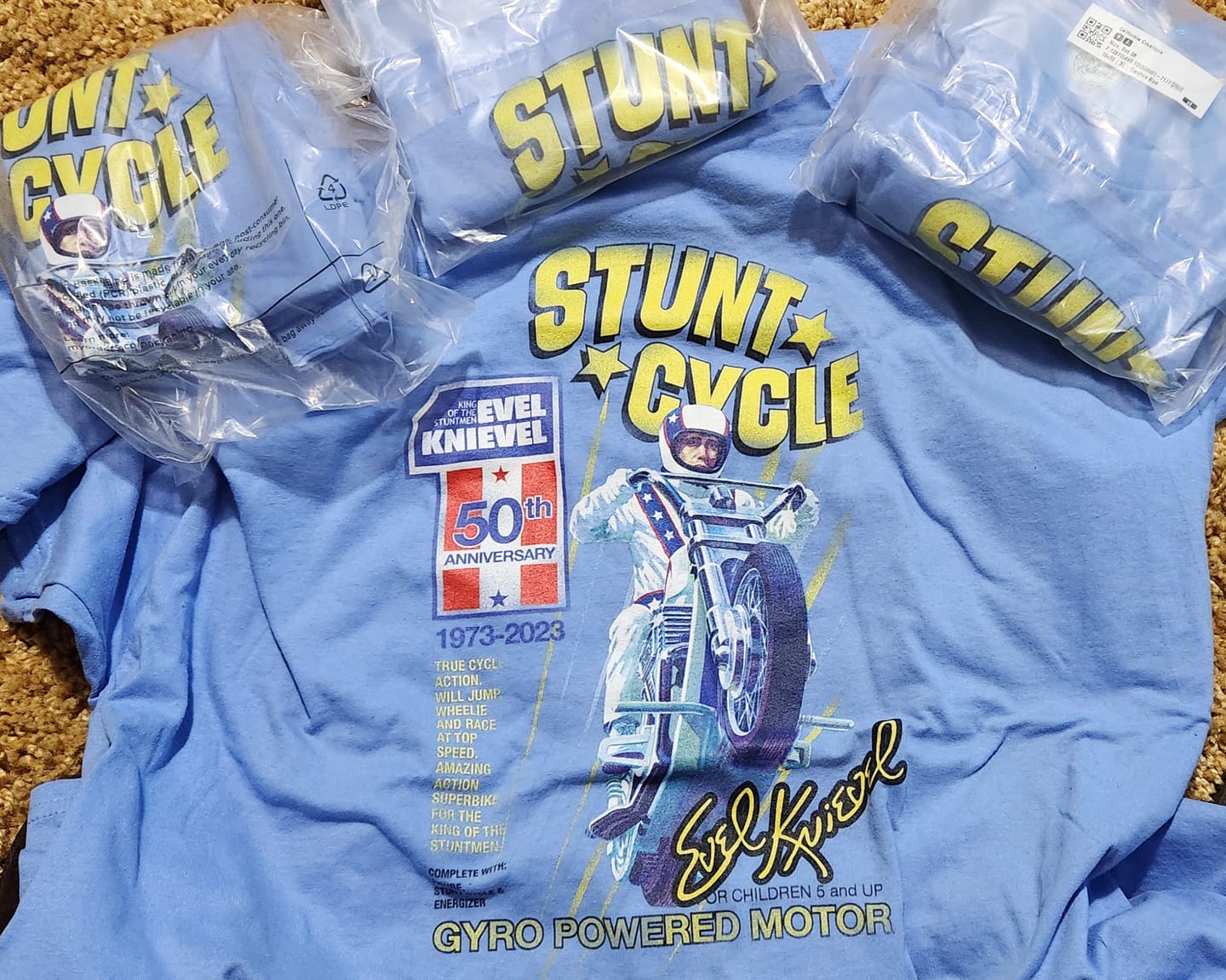 Customer photo review of 50th Anniversary Stunt Cycle T Shirt