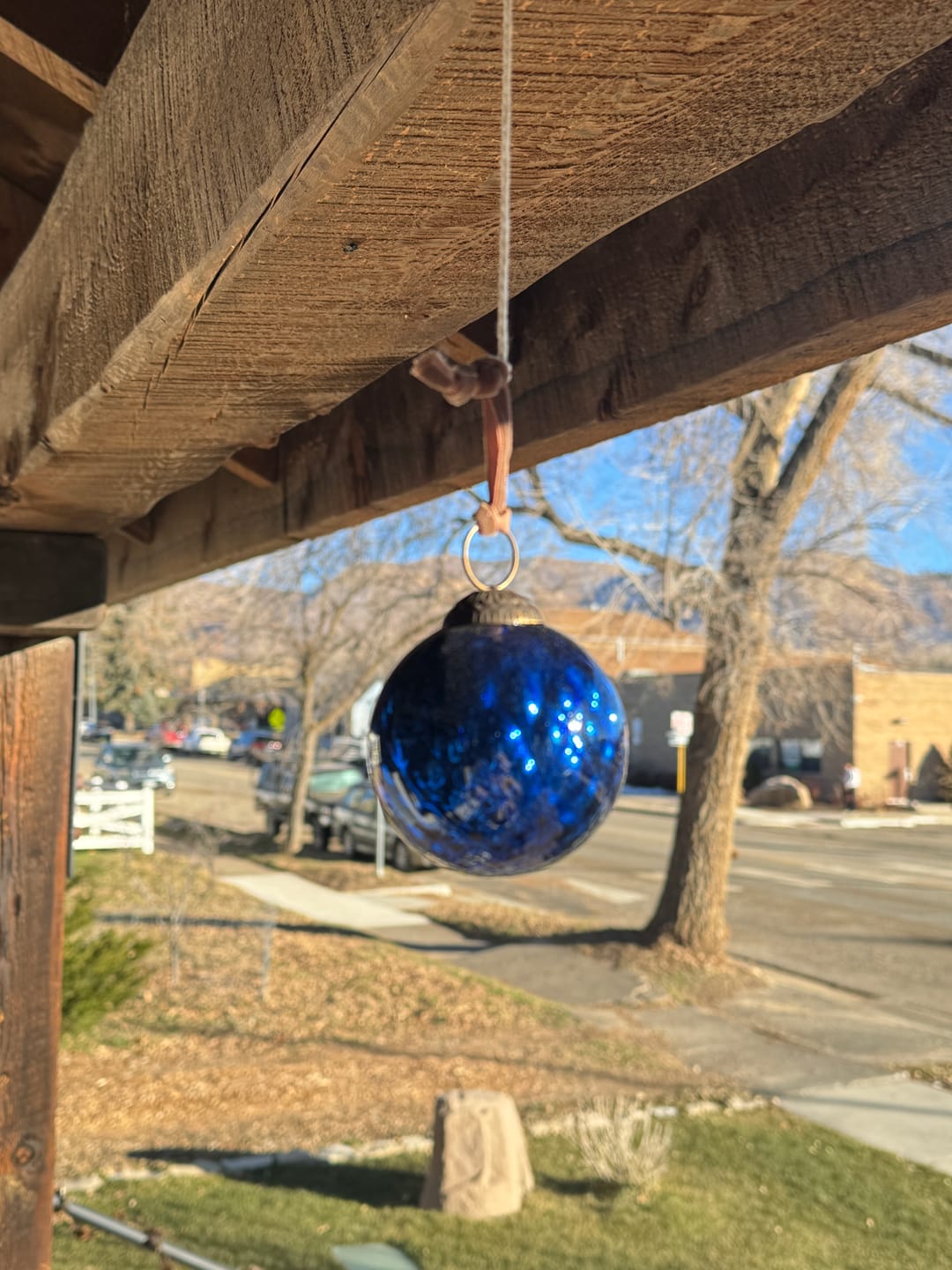 Customer photo review of Set of 4 Blue Mercury Glass Ornaments (3.15 Inch Classic Twist Ball) - Perfect for Christmas Tree, Hanging Holiday Decoration, Gifts & Home Decor
