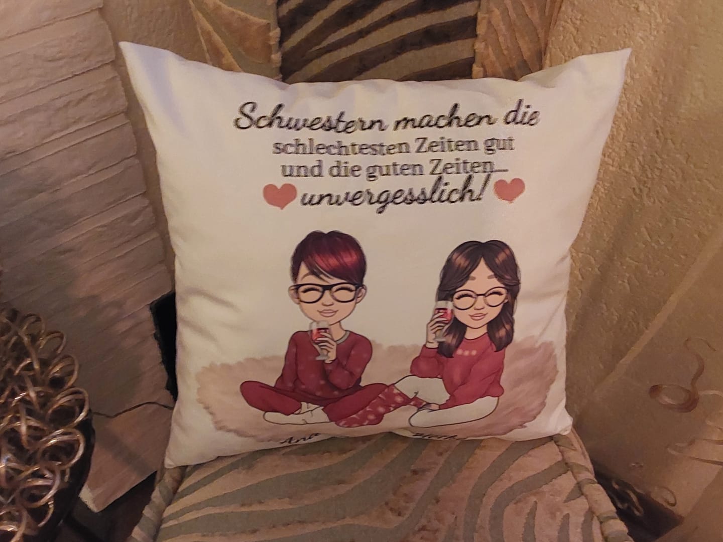 Customer photo review of Herzensmenschen - Personalisiertes Kissen
