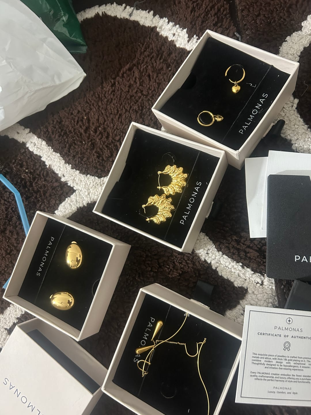 Customer photo review of Gold Water Drop Tassel Earrings