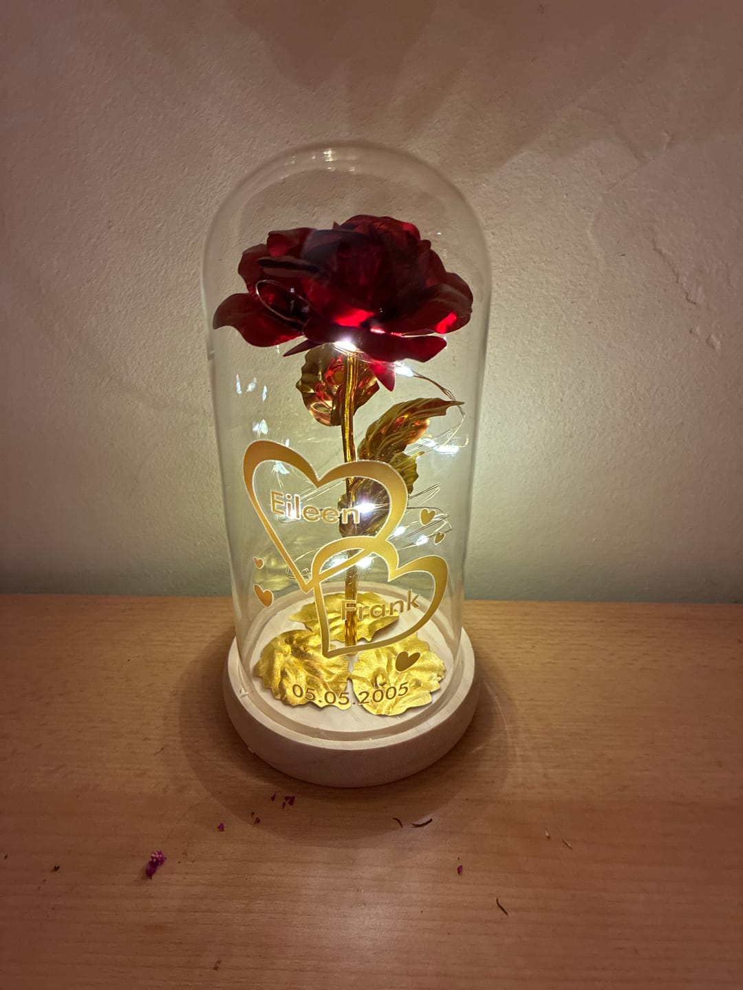 Customer photo review of Ich liebe dich - Paar-Goldene Rose