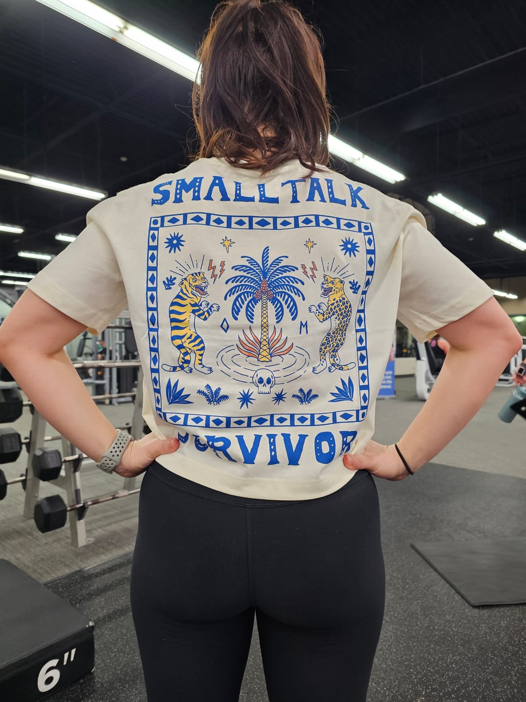 Customer photo review of Small Talk Survivor T-Shirt