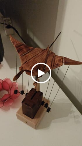 Customer video review of MarinerPoet™ Handcrafted Wooden Manta Ray Automaton