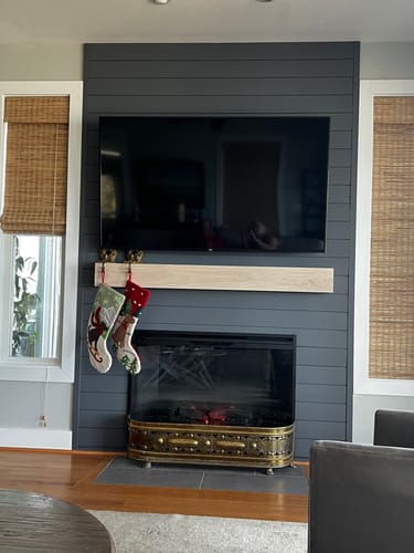 Customer photo review of White Oak Fireplace Mantel
