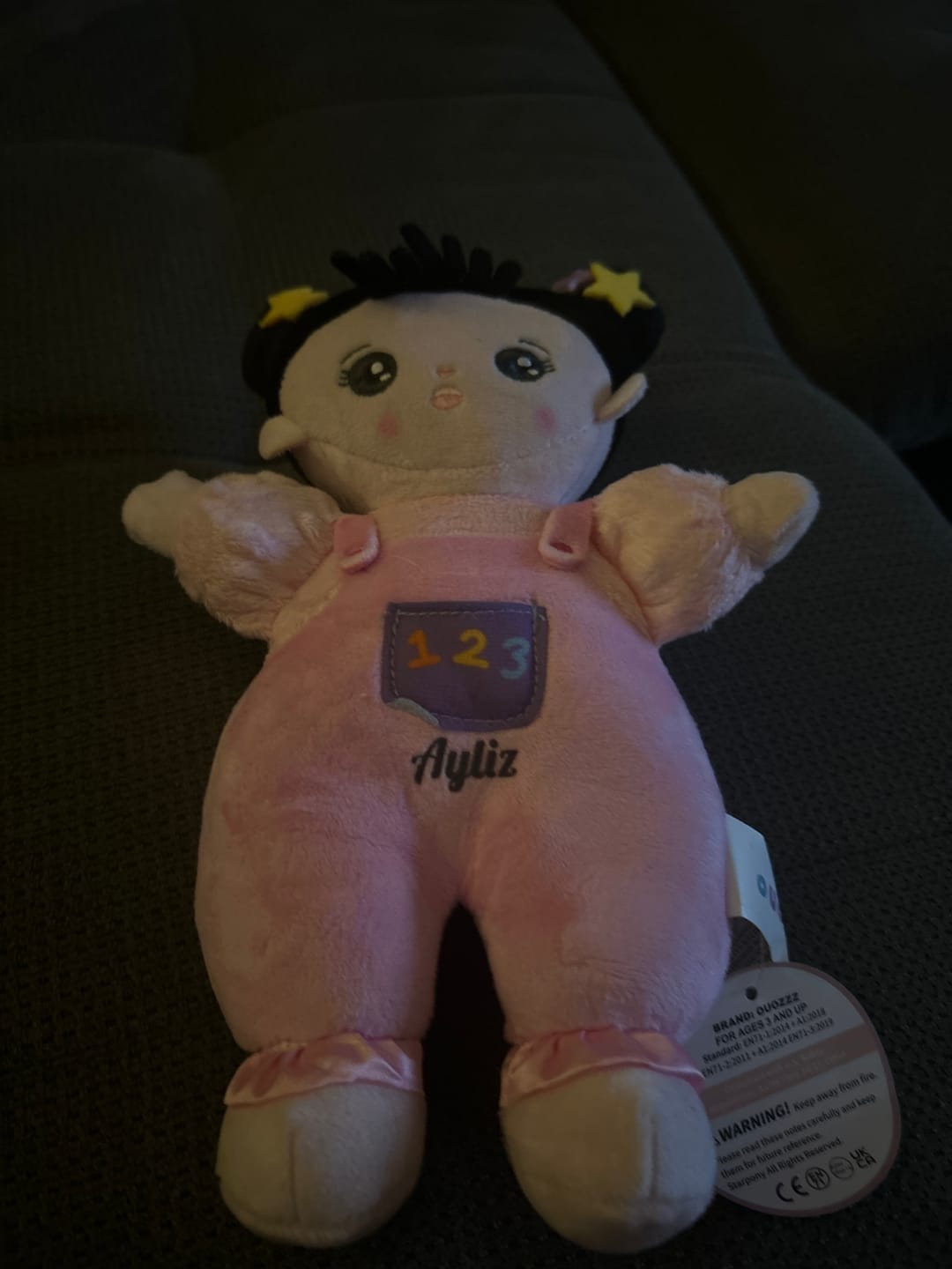 Customer photo review of Mini Personalisierte Plüschpuppen mit Offenen Augen im Schwarzen Haar