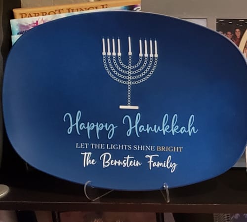 Customer photo review of Hanukkah Let the Lights Shine Bright Platter