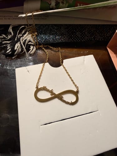 Customer photo review of Infinity Name Necklace