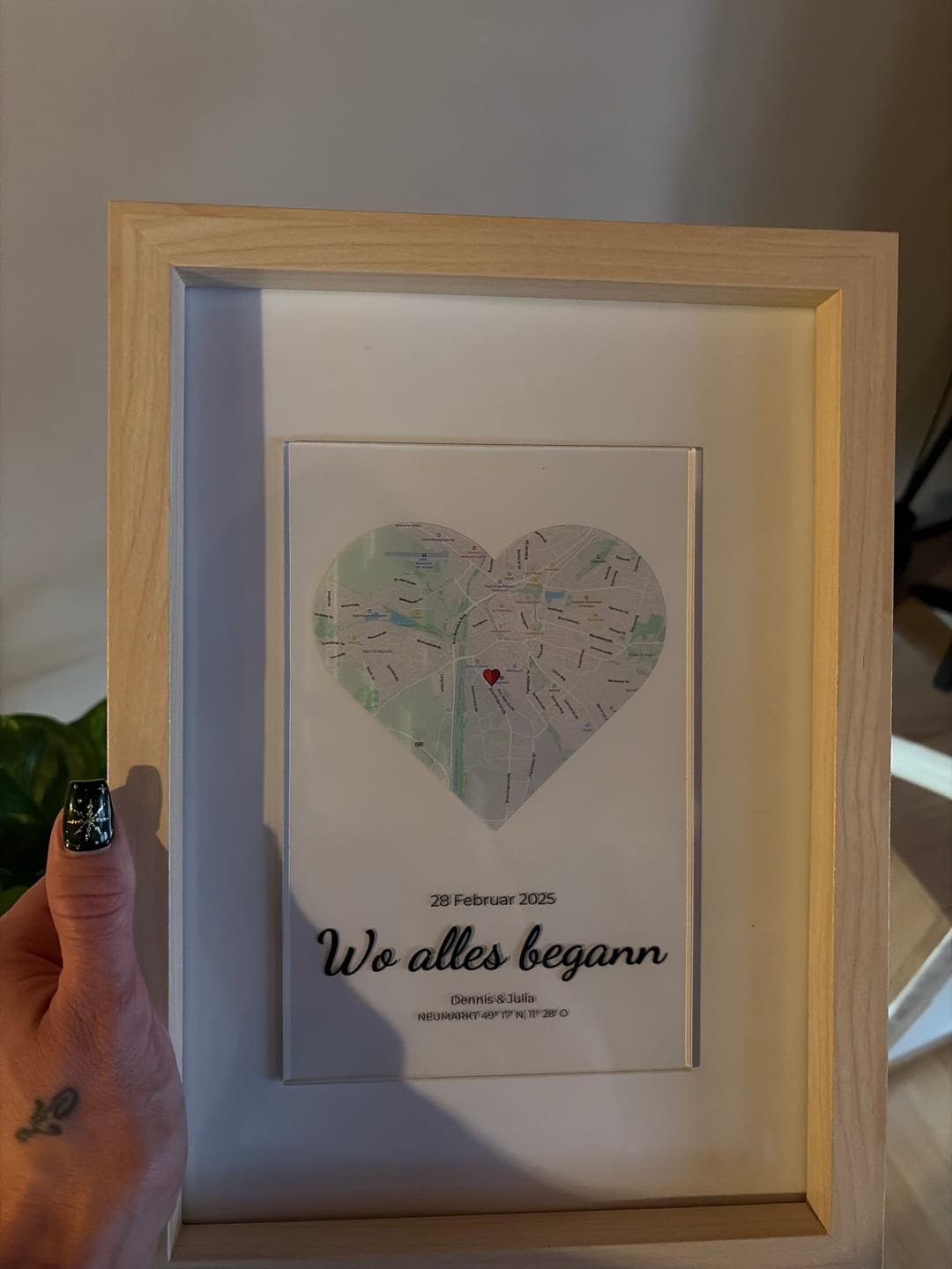 Customer photo review of "Unser Ereignis" - Personalisierte Acryltafel