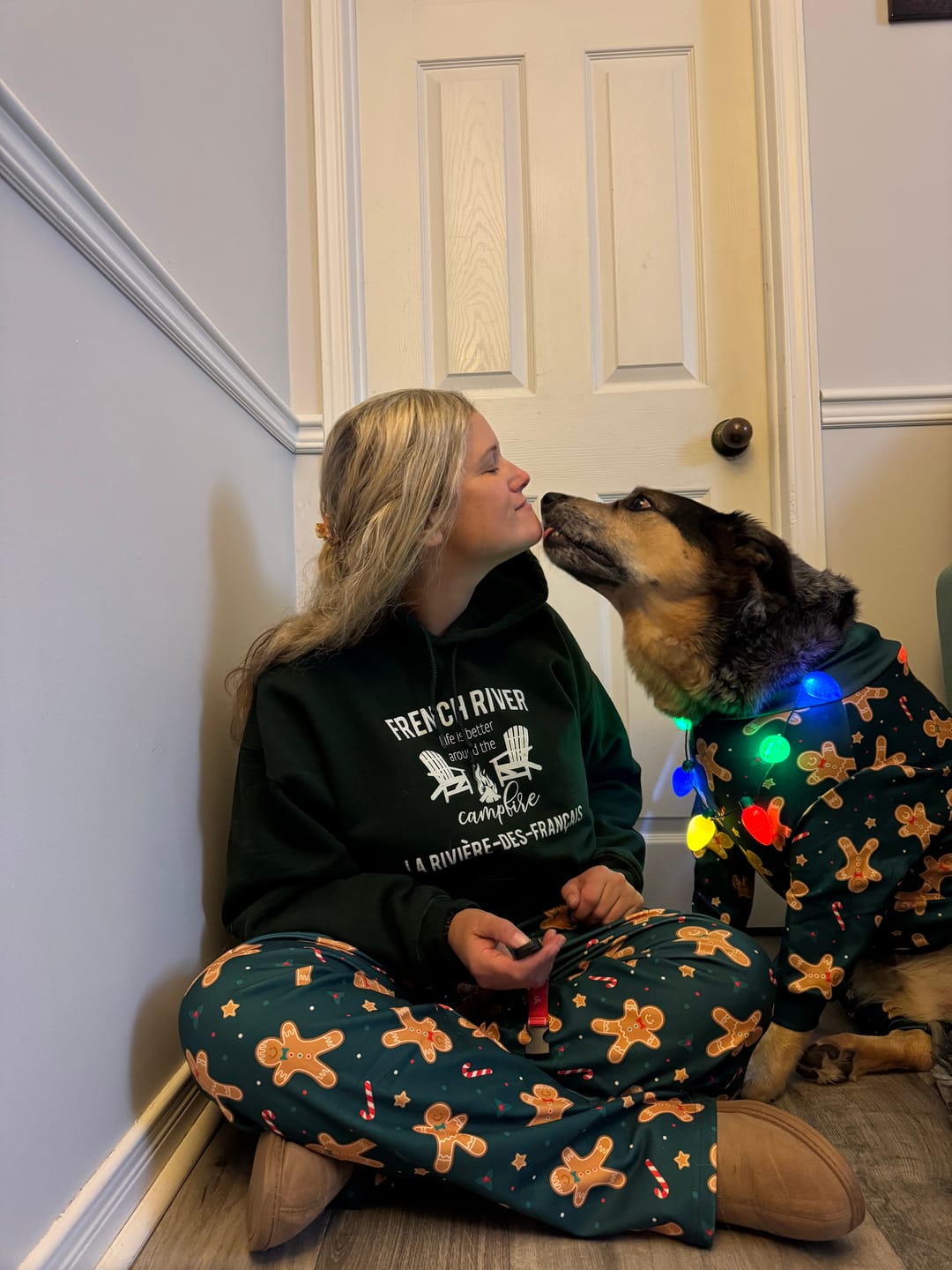 Customer photo review of Christmas Human Pajama Pants